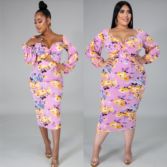 Floral Midi Dress - Picture 1 of 4